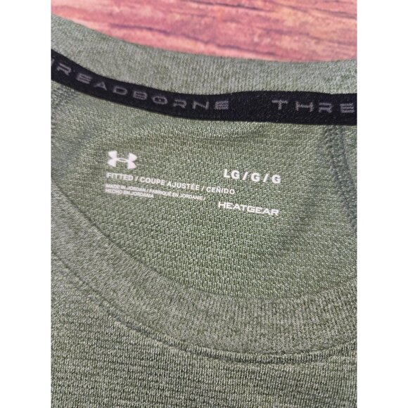 Under Armour Mens HeatGear Long Sleeve T-Shirt Large Olive Green - Picture 5 of 8